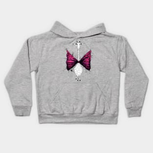 A Lovely Giraffe with a Very Fuzzy Cute Bow Tie Kids Hoodie